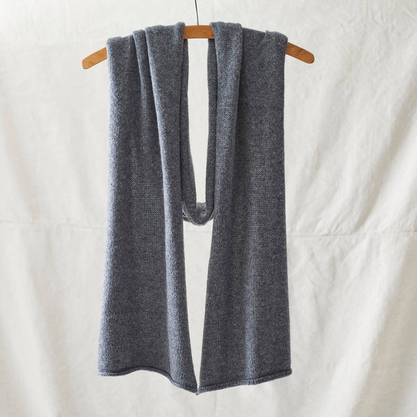 Merino wool scarf charcoal grey AQ2